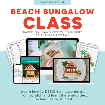Beach Bungalow Embroidery Class & Pattern — 4-Part Series