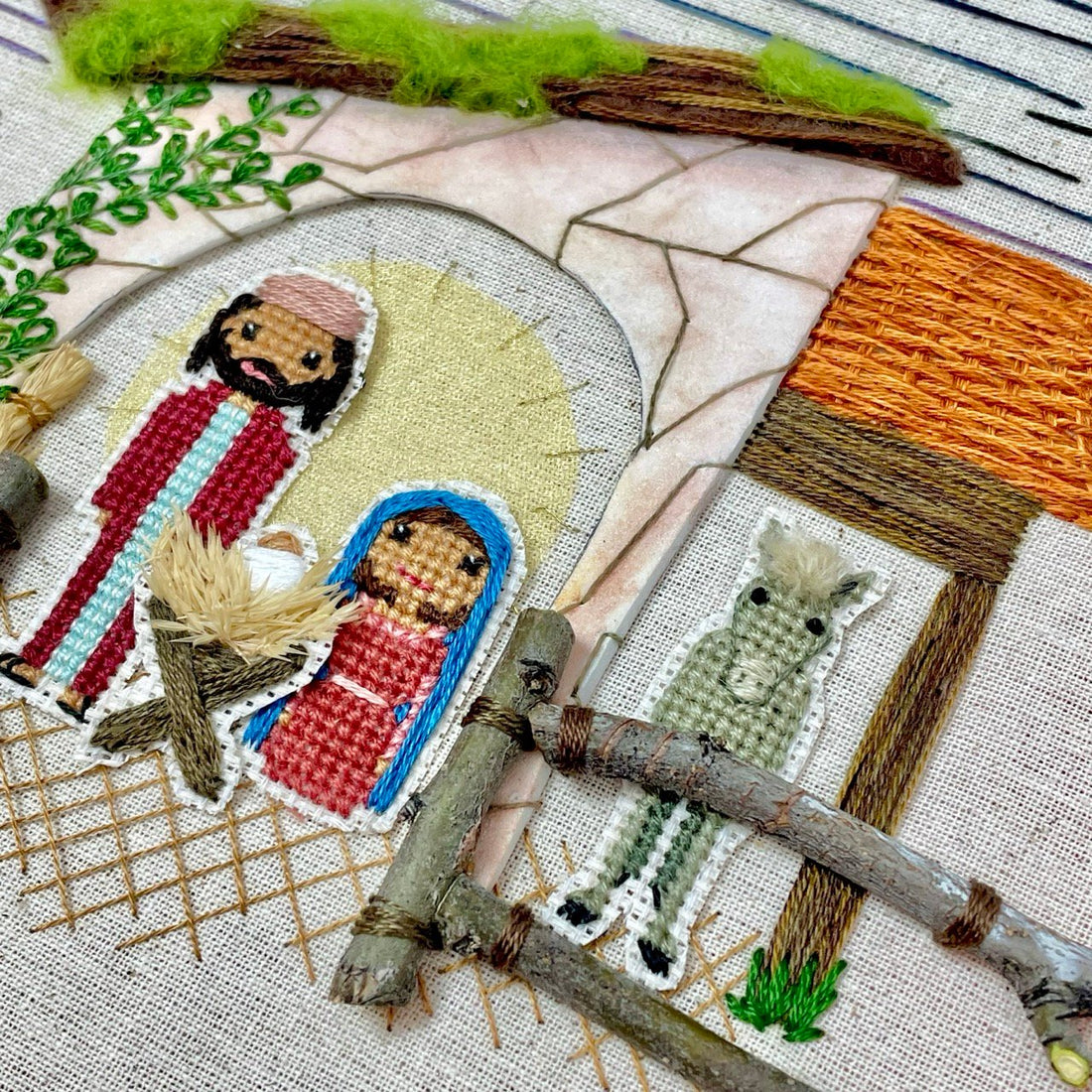 Christmas Nativity House Embroidery Class & Patern — 4-Part Series