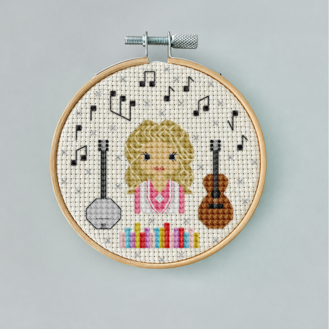 Dolly Parton — Cross-Stitch Portrait Pattern