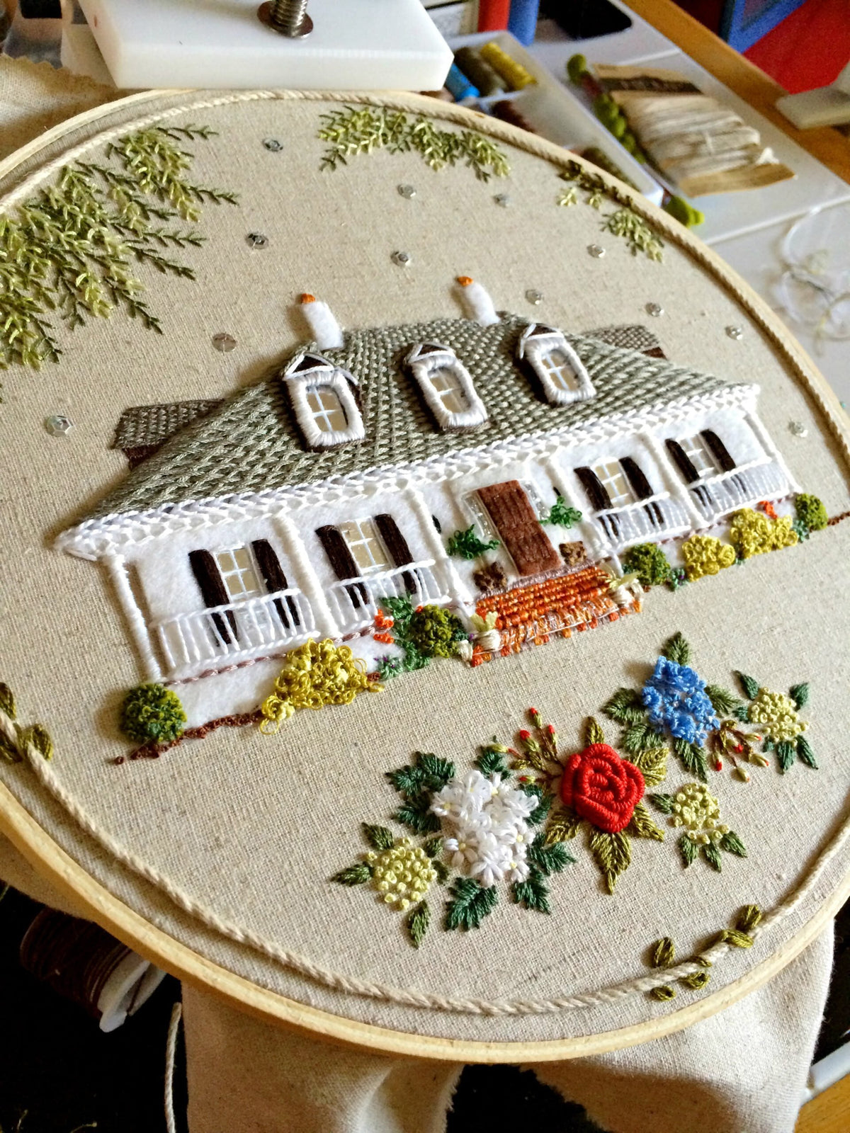 Hand-Stitched House — Embroidery Book