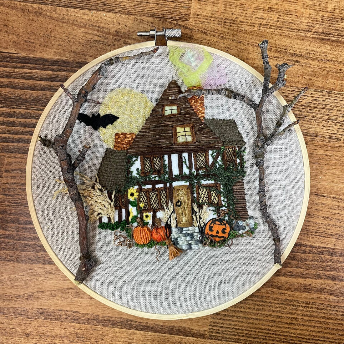 Halloween Cottage Embroidery Class & Pattern — 3-Part Series