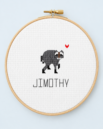 Jimothy the Raccoon — Free Cross-Stitch Pattern