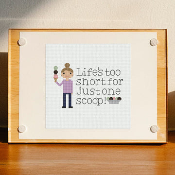 Life's Too Short for Just One Scoop — Cross-Stitch Pattern