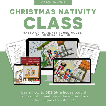 Christmas Nativity House Embroidery Class & Patern — 4-Part Series