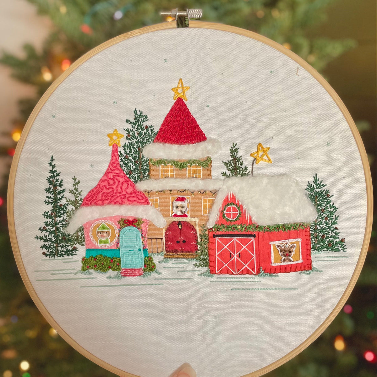 North Pole Village Embroidery Pattern & Class — 3-Part Series