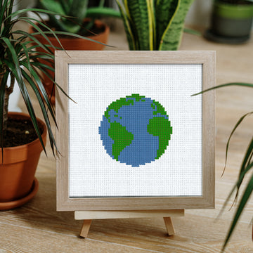 Planet Earth "What a Wonderful World" Cross-Stitch Pattern