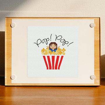 Pop! Pop! Popcorn Bowl — Cross-Stitch Pattern