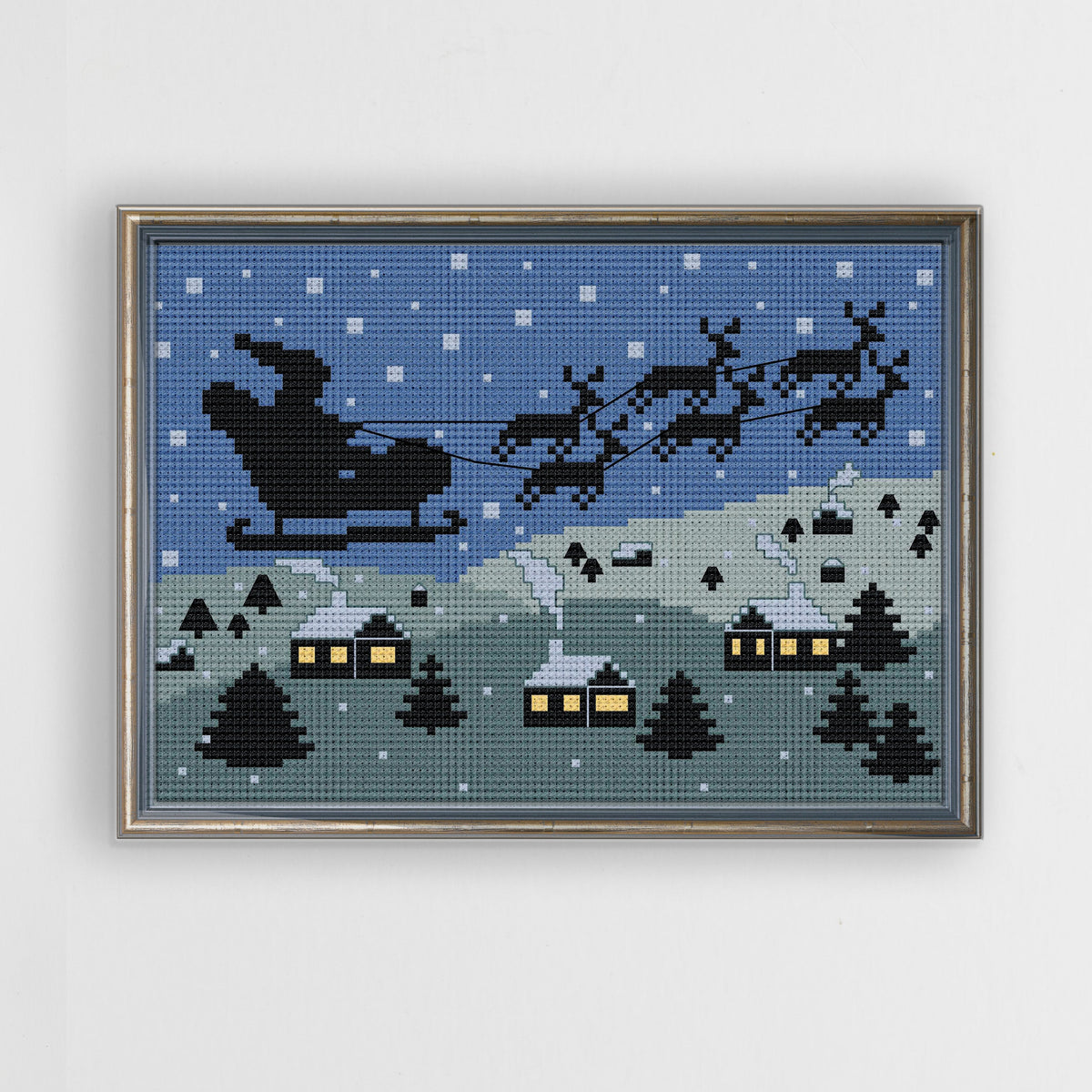 Santa's Sleigh Silhouette