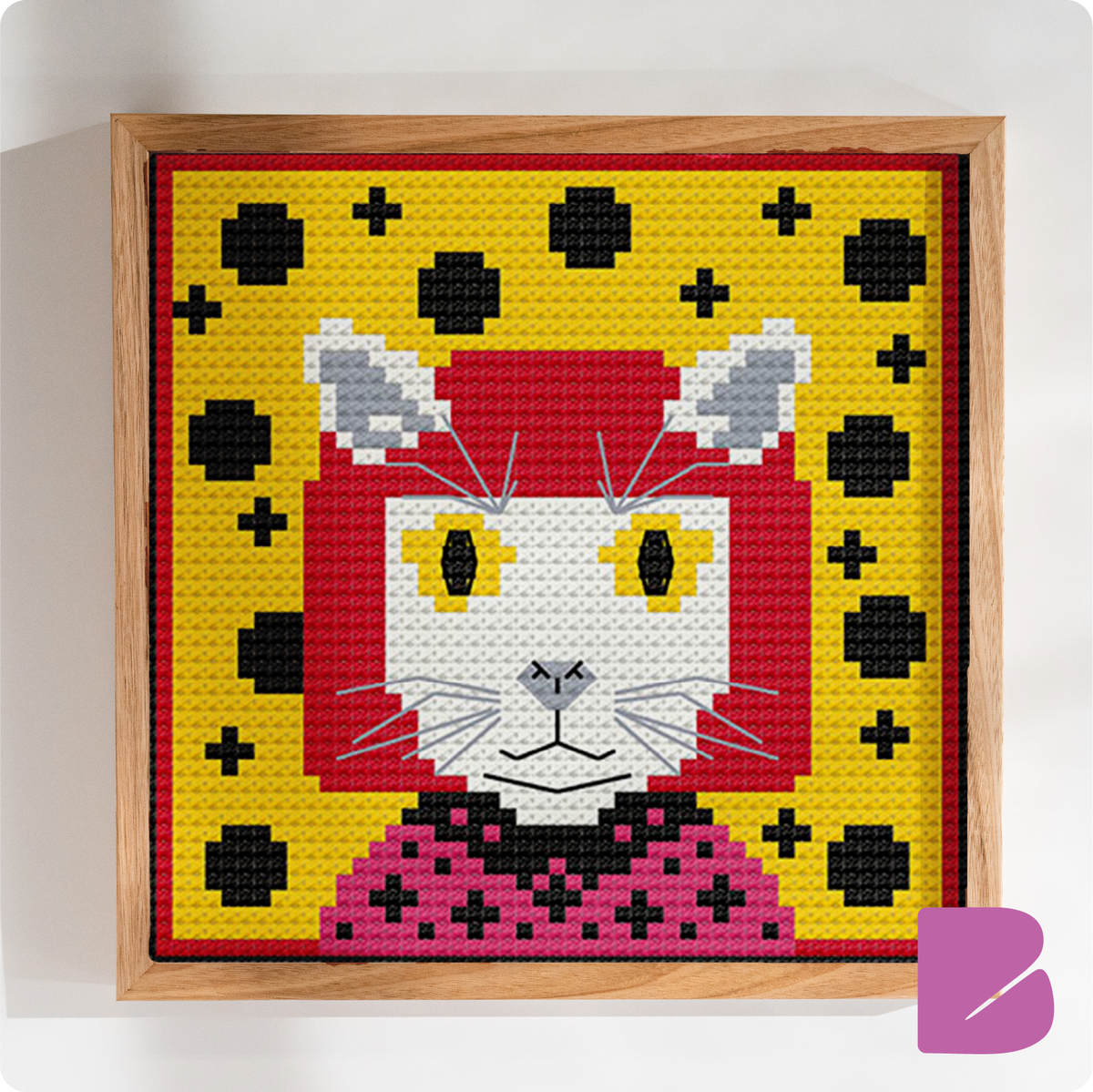 Yayoi Catsama — Cat Portrait Cross-Stitch Pattern