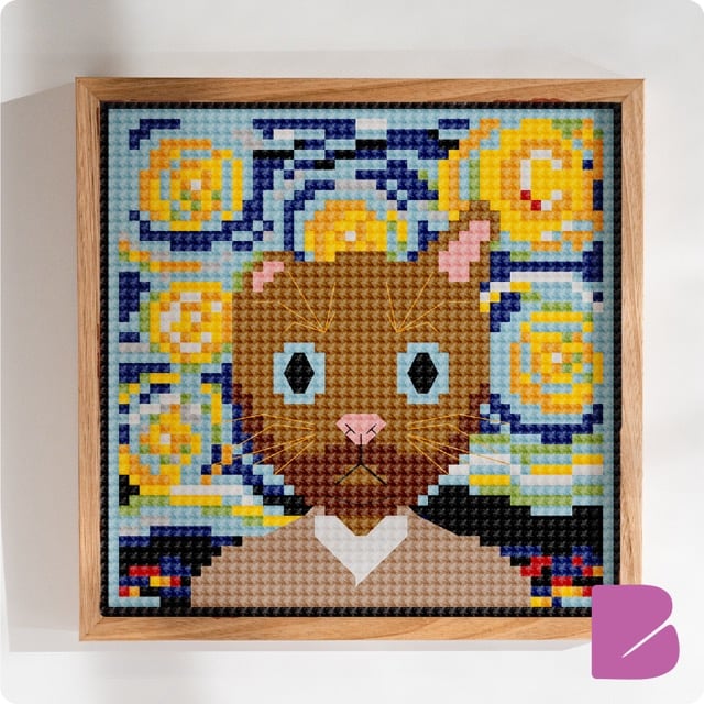 Vincecat van Gogh — Cat Portrait Cross-Stitch Pattern