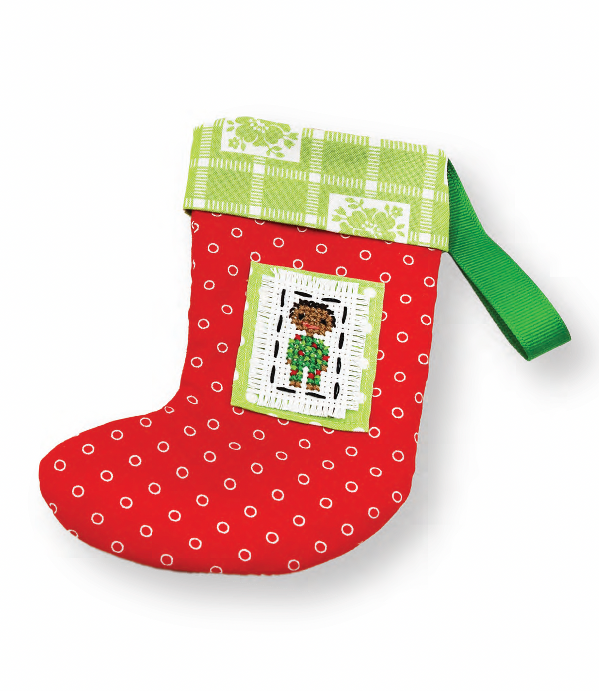 Cross-Stitched Christmas Stocking Sewing Pattern — Personalized DIY Holiday Stocking