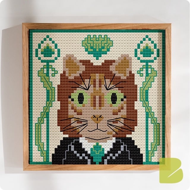 Oscat Wilde — Cat Portrait Cross-Stitch Pattern