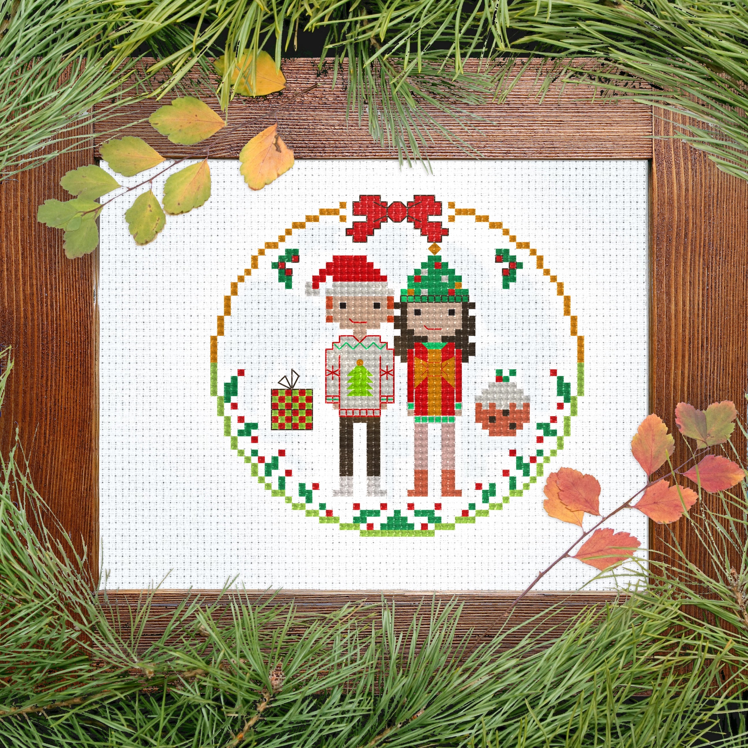 Festive Portrait Pattern Ugly Christmas Sweater Cross-Stitch Pattern | Stitch People