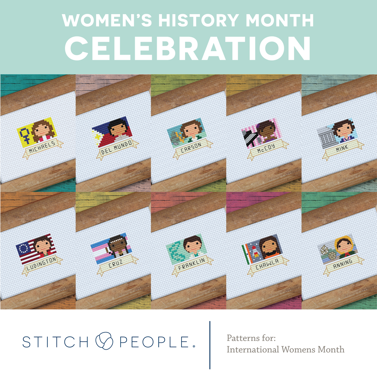 Women's History Month — Cross-Stitch Pattern Collection