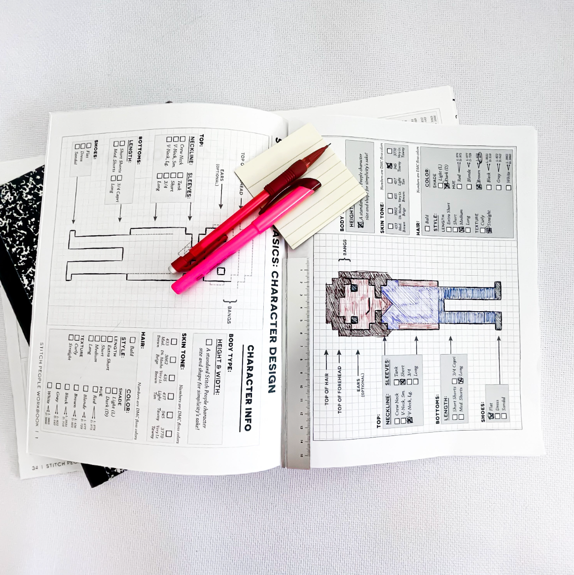 Stitch People Workbook — Design Journal with Portrait Templates