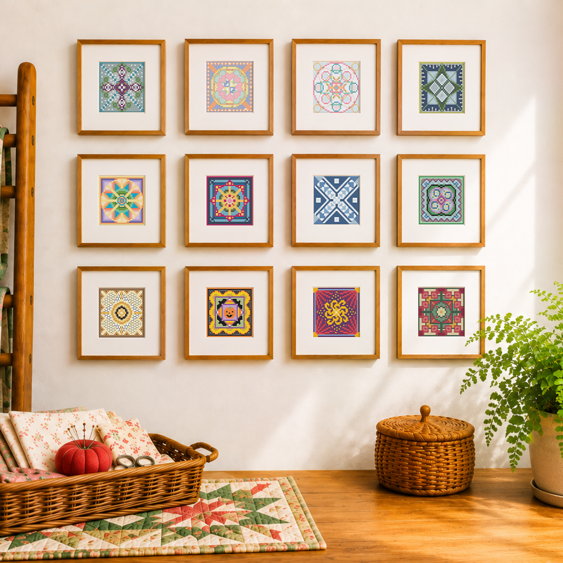 A Year in Stitches: 12 Quilt-Inspired Cross-Stitch Squares — Cross-Stitch Pattern Book