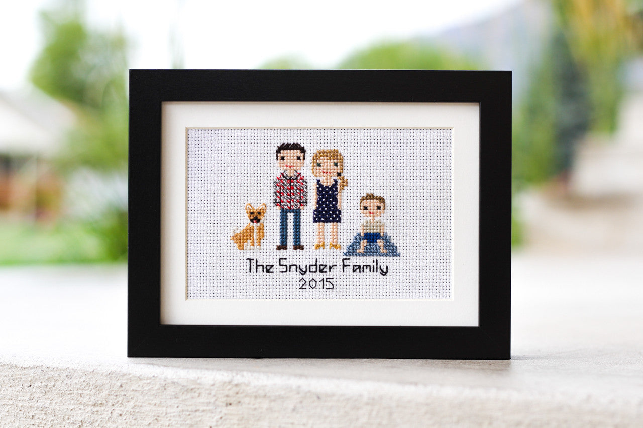 Stitch People Custom Cross-Stitch Family Portrait
